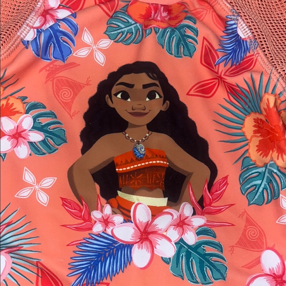 Disney Moana One Piece Swimsuit Size 5/6 - Picture 3 of 5